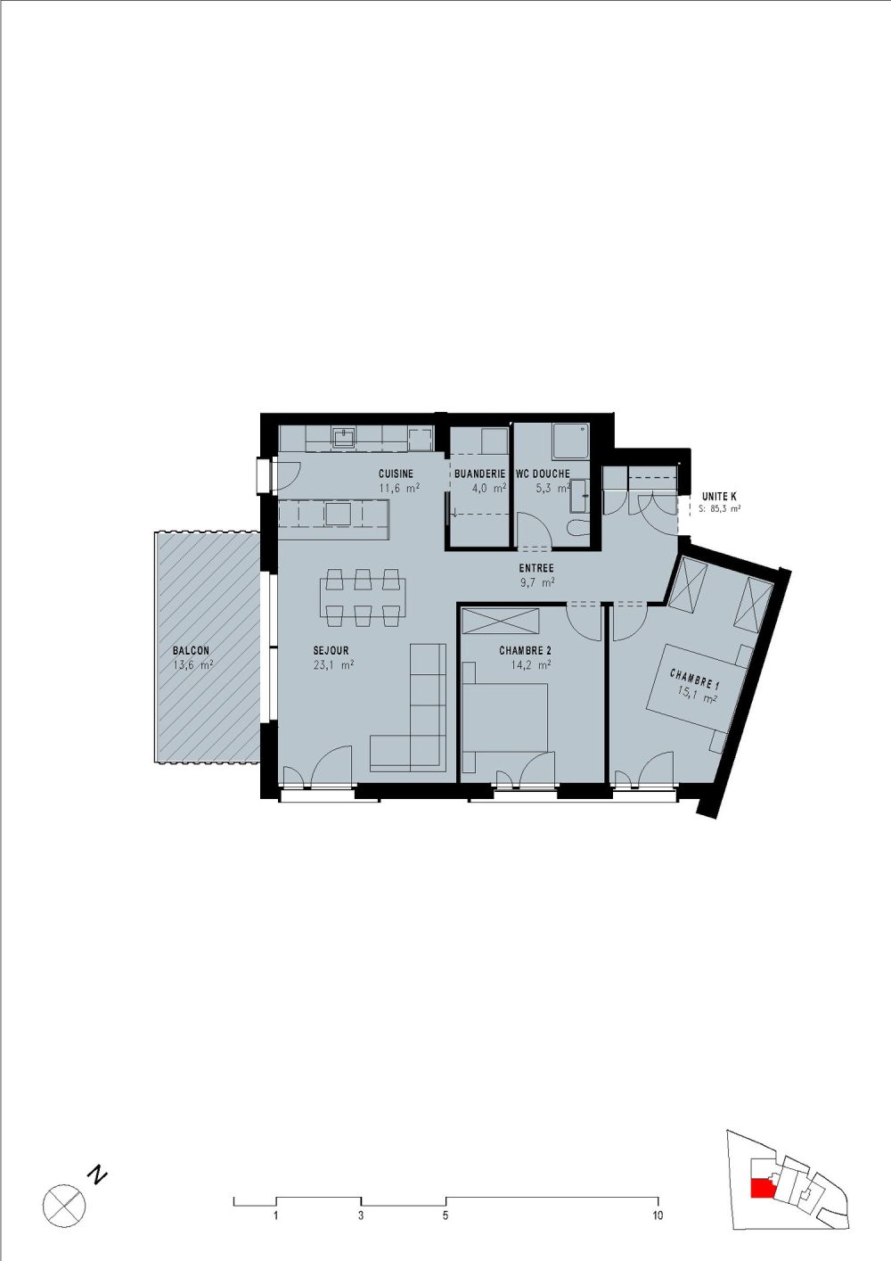 Appartement de 3.5 pièces avec loggia à Cortaillod -  Bild 2