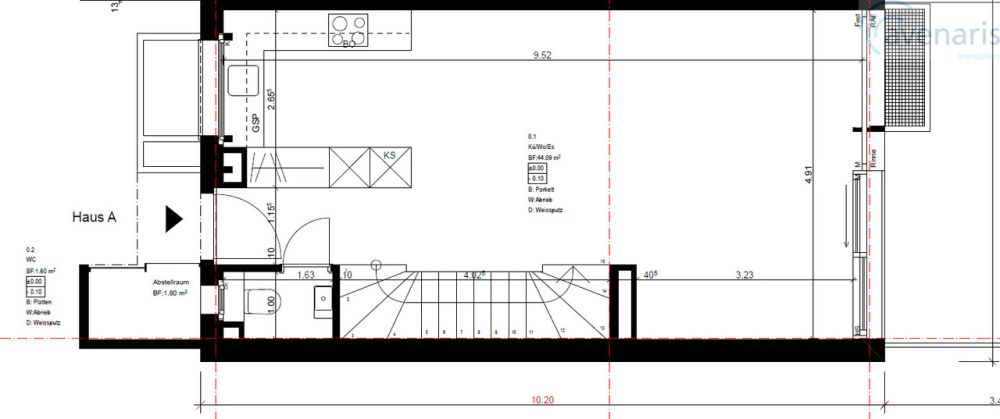Wohnen mit Qualität in familienfreundlicher Umgebung - Grundriss Erdgeschoss Haus A / Floor plan first floor house A