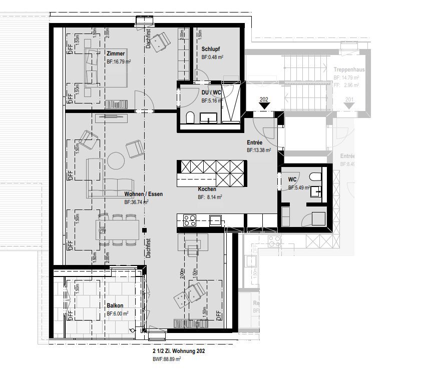 Dachwohnung mit Bergkulisse: 2.5 Zimmer, erweiterbar auf 3.5 Zimmer -  Bild 6