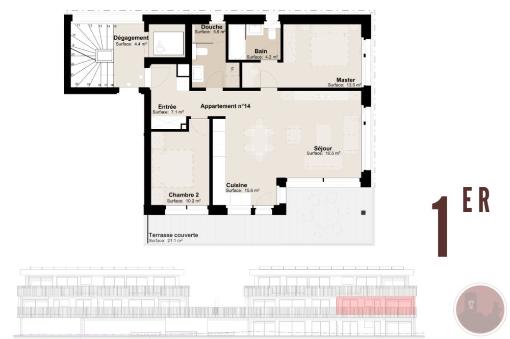 Appartement neuf de 3.5 pièces avec terrasse à Martigny -  Bild 8