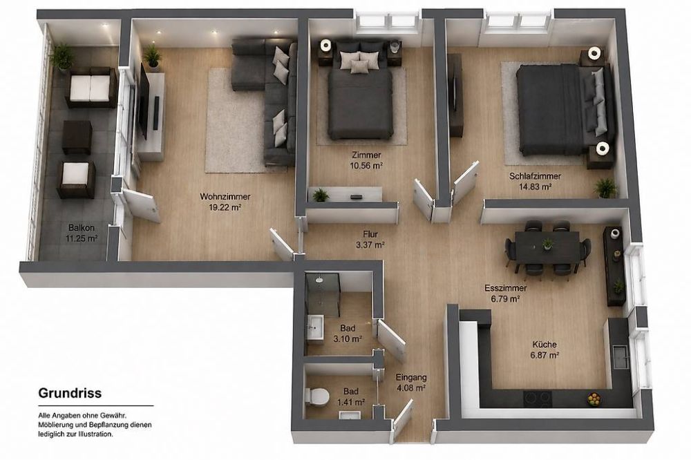Kernsanierte 3.5-Zimmer-Wohnung mit Panoramablick -  Bild 5