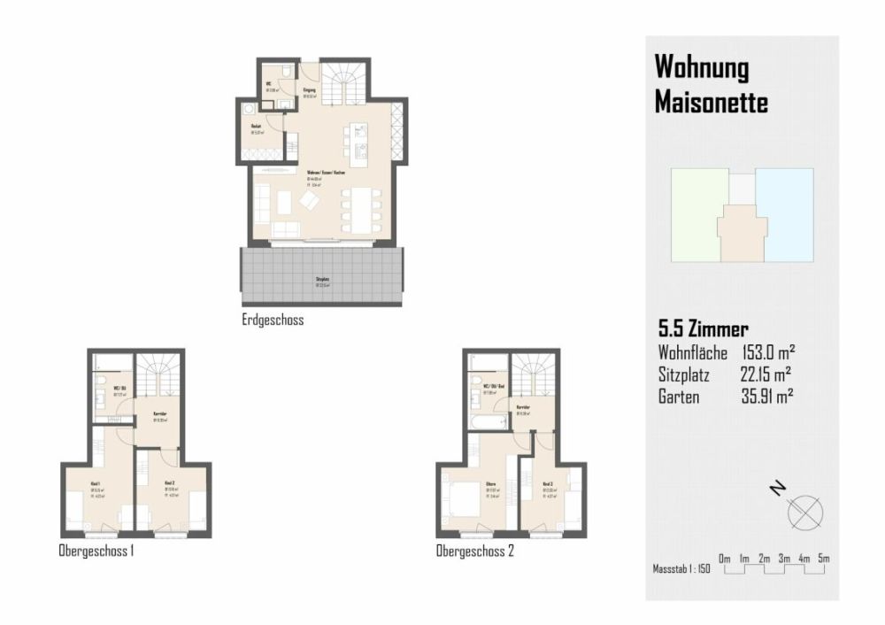 5.5 Zimmer Maisonette-Wohnung mit Weitblick - Bild 7