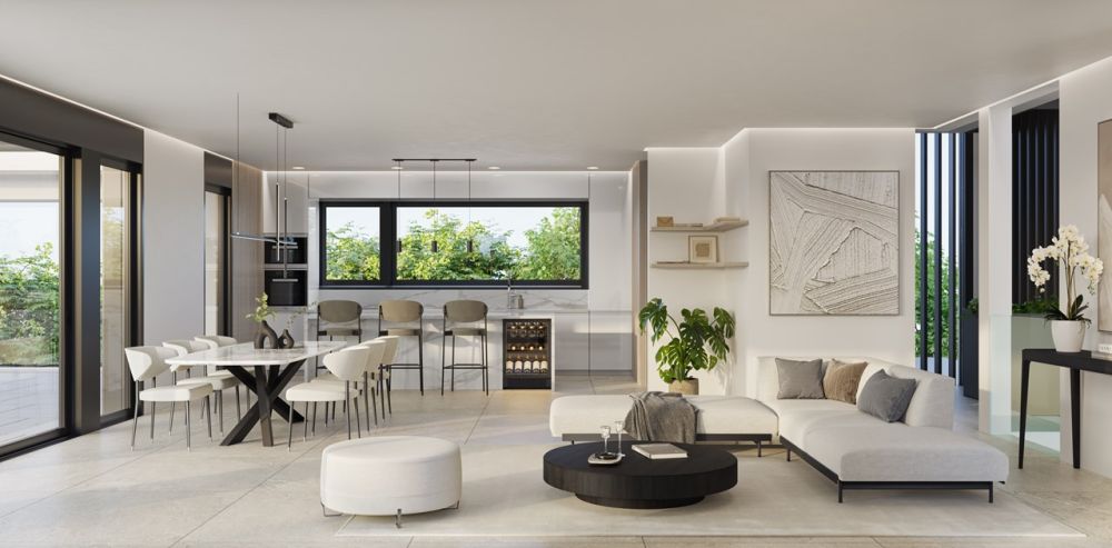 Villas Connétable | Cologny - Salon et cuisine