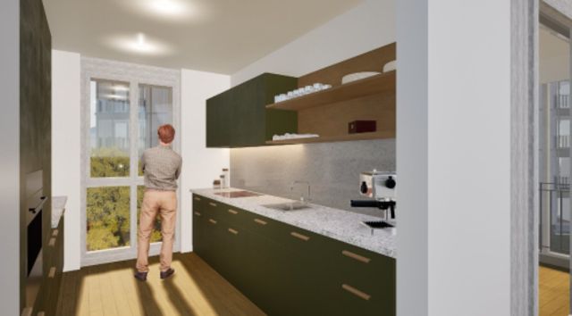 schöne Neubauwohnung im Zentrum Münchwilen - Visualisierung Küche