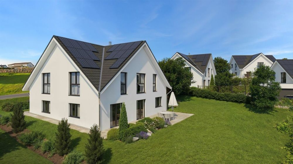 Zwei von sechs Häusern noch verfügbar - Einfamilienhaus im Neubau-Quartier Morgenacker, Buchberg SH - Aussenvisualisierung