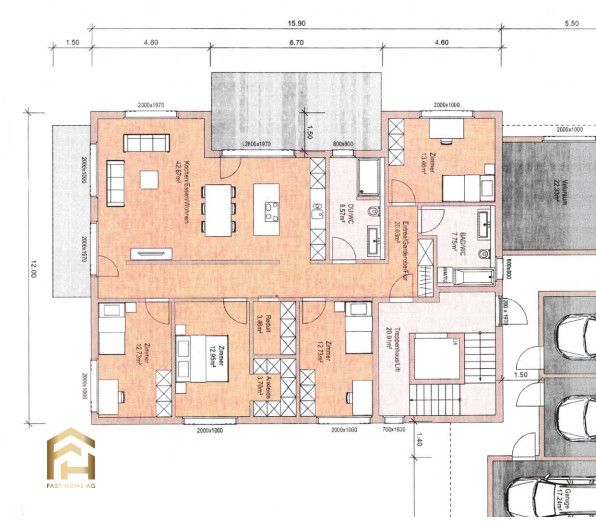 Neubau-Projekt: Traumhafte 5.5 ZWG im Erdgeschoss zu verkaufen - Plan - Erdgeschoss
