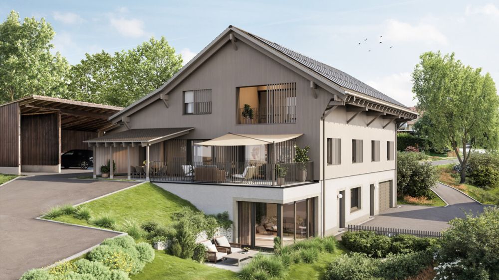 Neubauprojekt AUREUM: 4-5-Zimmer-Wohnung mit grosser Terrasse - Aussenvisualisierung