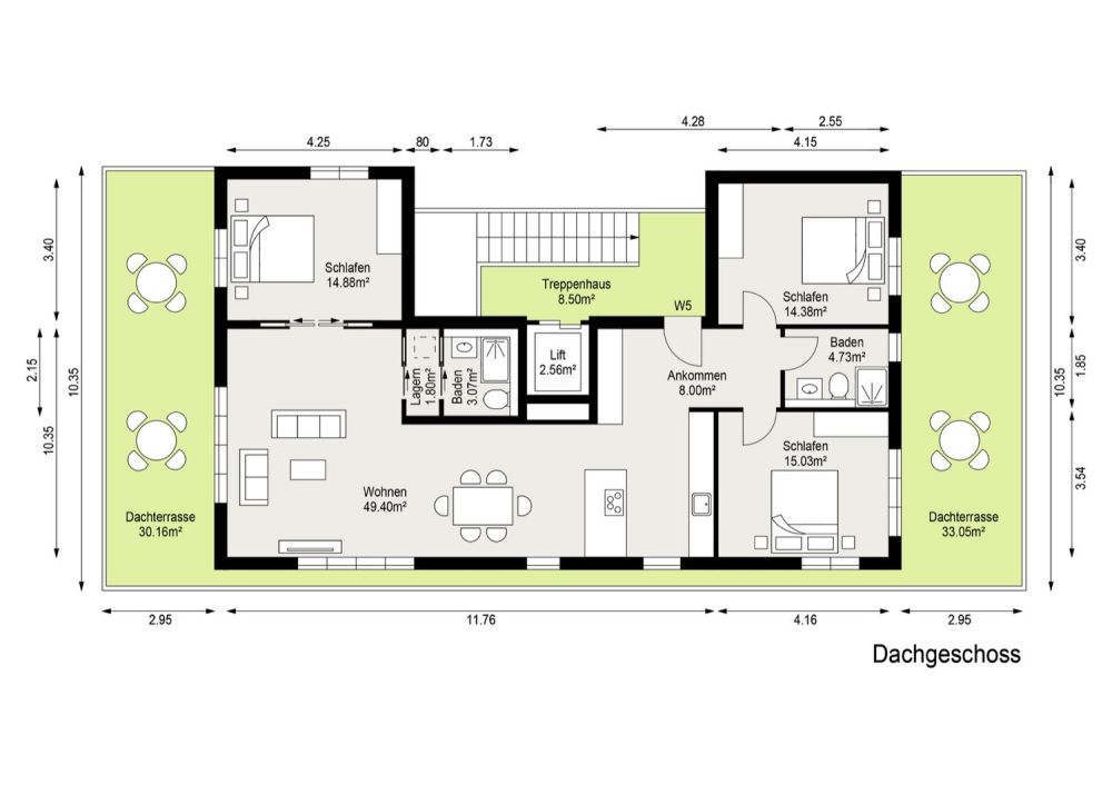 4.5-Zimmer-Attikawohnung mit Dachterrasse im Minergie-P-Neubau Laufental 40 -  Bild 10
