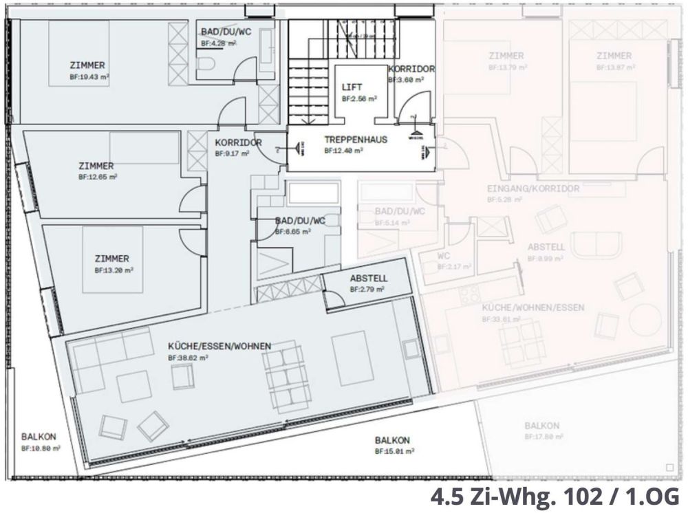 Luxuriöse 4 1/2 Zimmer Neubau Wohnung - Grundriss Villa Stephan 4 1_2 Zr Wohnung 1.OG