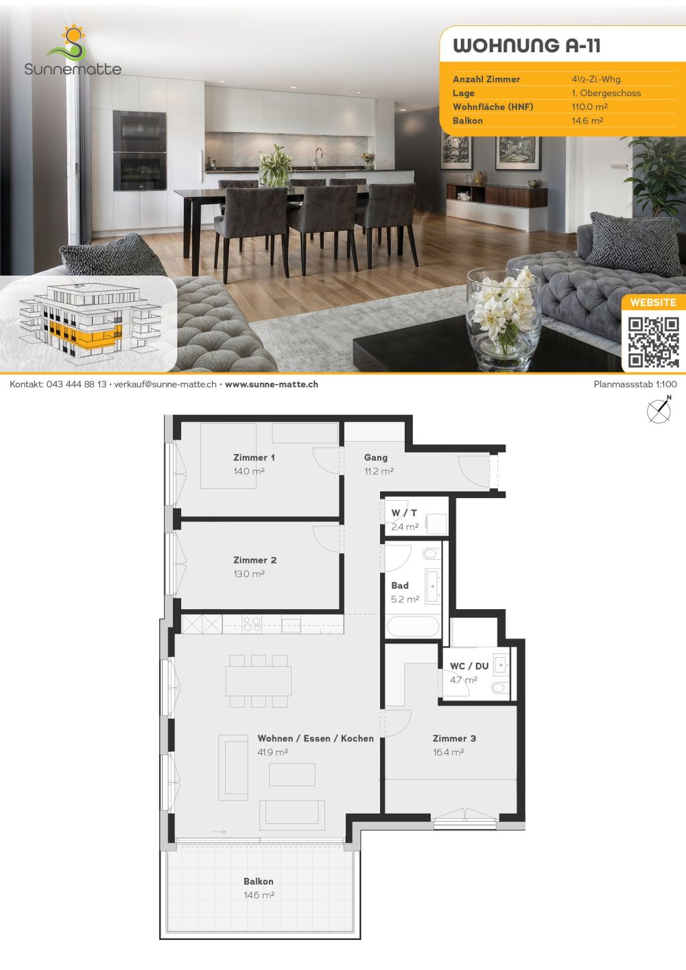 Neubau an zentraler Lage mit Wohlfühlgarantie - Sunnematte, Berikon - Bild 3