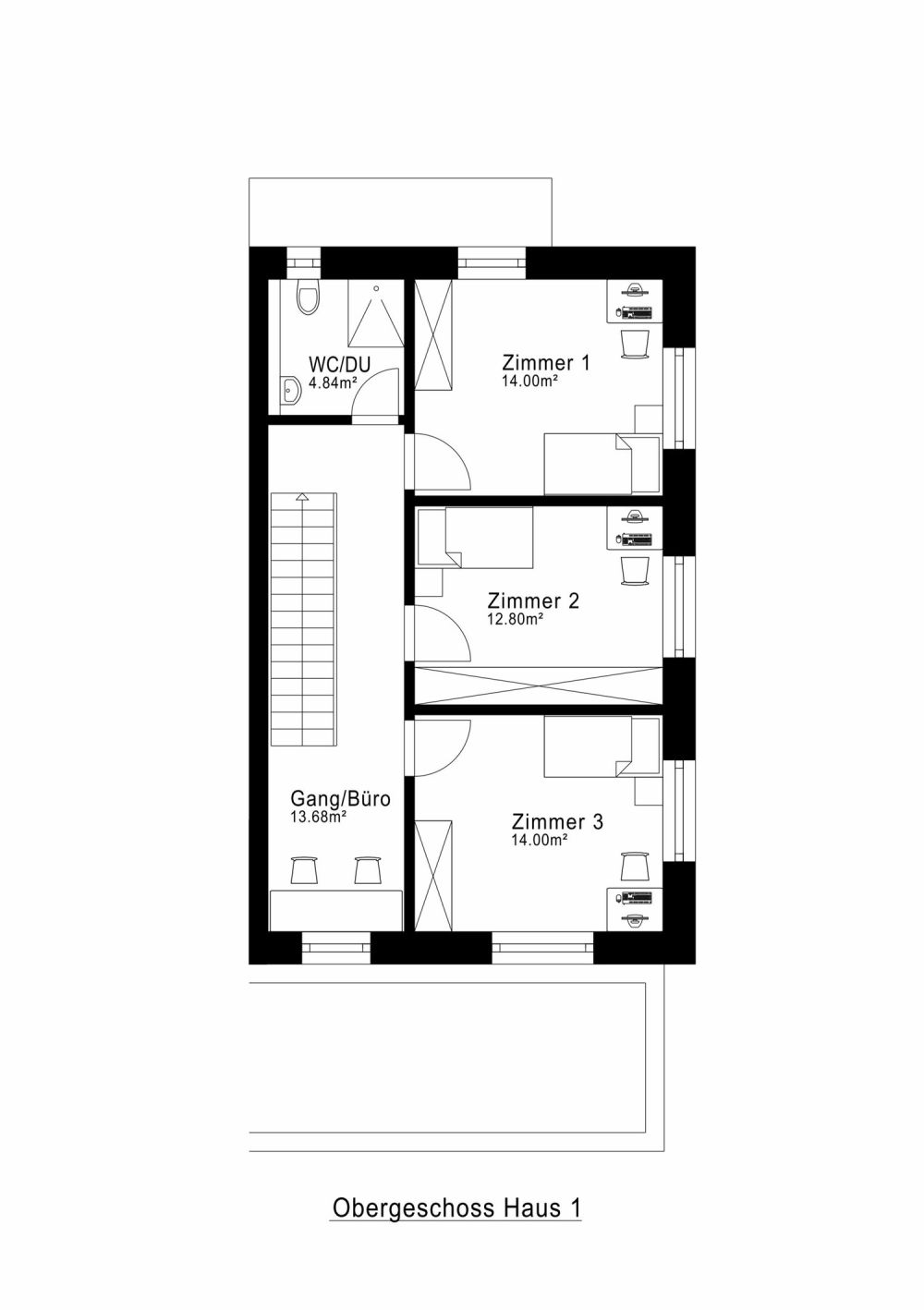 Neues exklusives 6 - 7.5-Zimmer Doppeleinfamilienhaus - Obergeschoss