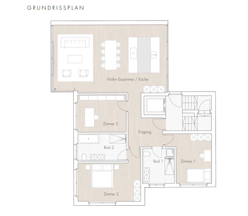 Neubau Dinkelbergstrasse, Wohnung 1 - Gartenwohnung - WHG 1 Grundriss