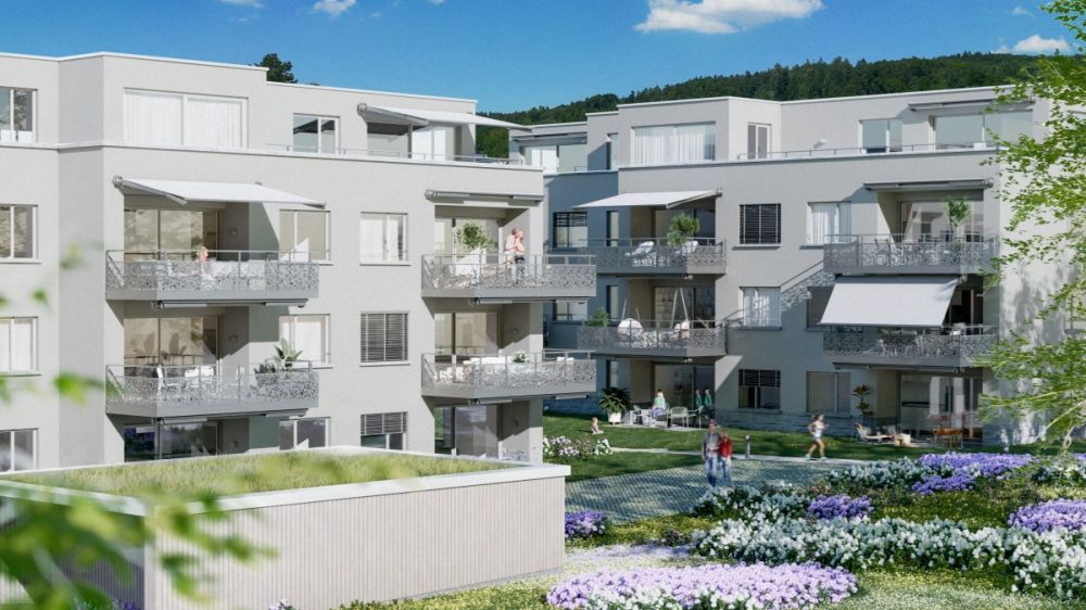 Leben am Wildbach in Hinwil: 4.5 Zimmer Gartenwohnung - AAnsicht Liegenschaft