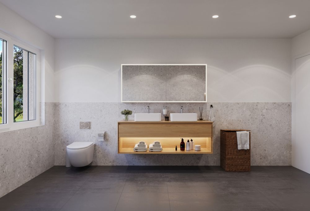 4.5 Z.-Wohnung EG (B), 126 m2 NWF, 35m2 gedeckter Sitzplatz - Bad