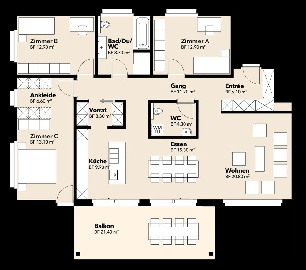 Neubauprojekt in Niederbipp: Modern, grosszügig und perfekt gelegene 4.5 Zimmer Wohnung mit Balkon -  Bild 13