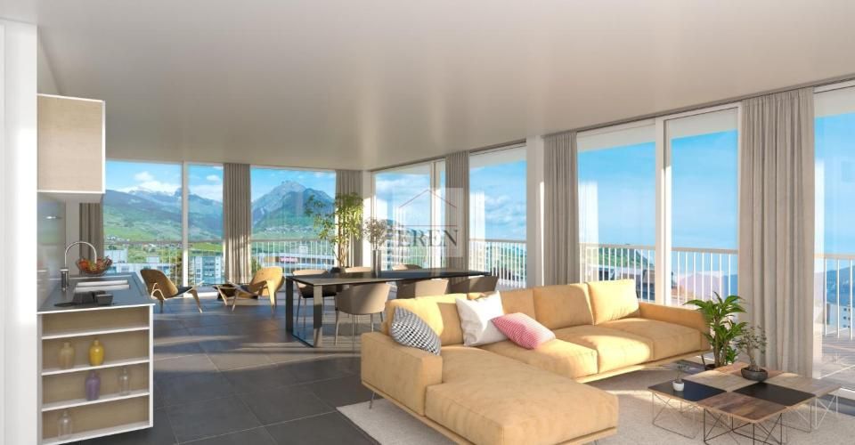 Magnifique attique 4.5 pièces neuf avec grande terrasse panoramique à Conthey lumineux et moderne - Attique 4.5 pièces - image - 10