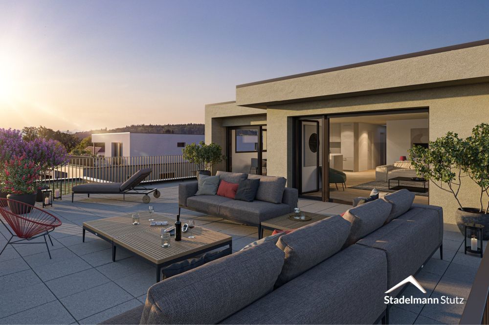Triangel Fahrwangen - Wohnen zwischen See und Berg - Visualisierung Terrasse