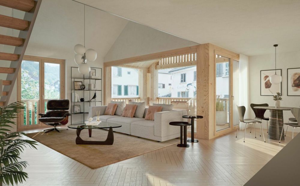 attraktive 2 ½-Zi-Dach-Maisonettewohnung an idyllischer Wohnlage in Oberschan -  Bild 4