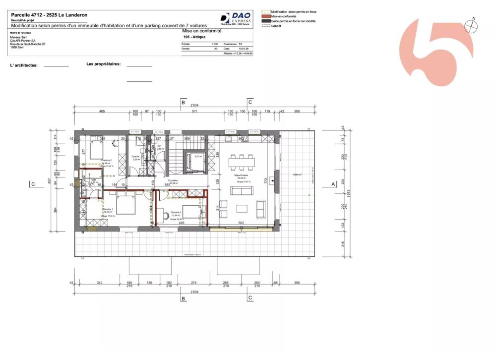 Attique d'exception avec accès par ascenseur privé et terrasse de 70 m2 -  Bild 7