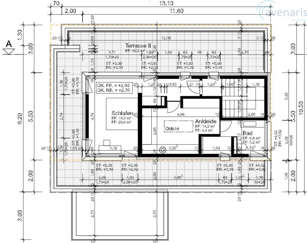Exklusives Einfamilienhaus mit Pool - Wohnen mit Stil und Komfort - Grundrissplan Obergeschoss / Floor plan upper floor