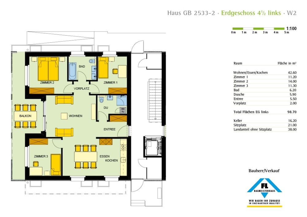 neue 4 1/2 Zimmer Erdgeschosswohnung links - Bild 5