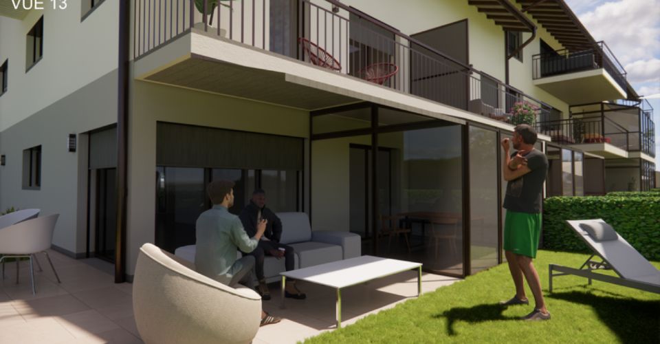 Promotion Résidence du Moulin, Bernex - Maison villageoise A01 baignée de lumière et belles surfaces de vie dans un cadre calme et résidentiel en campagne - Maison contiguë 6 pièces - image - 2