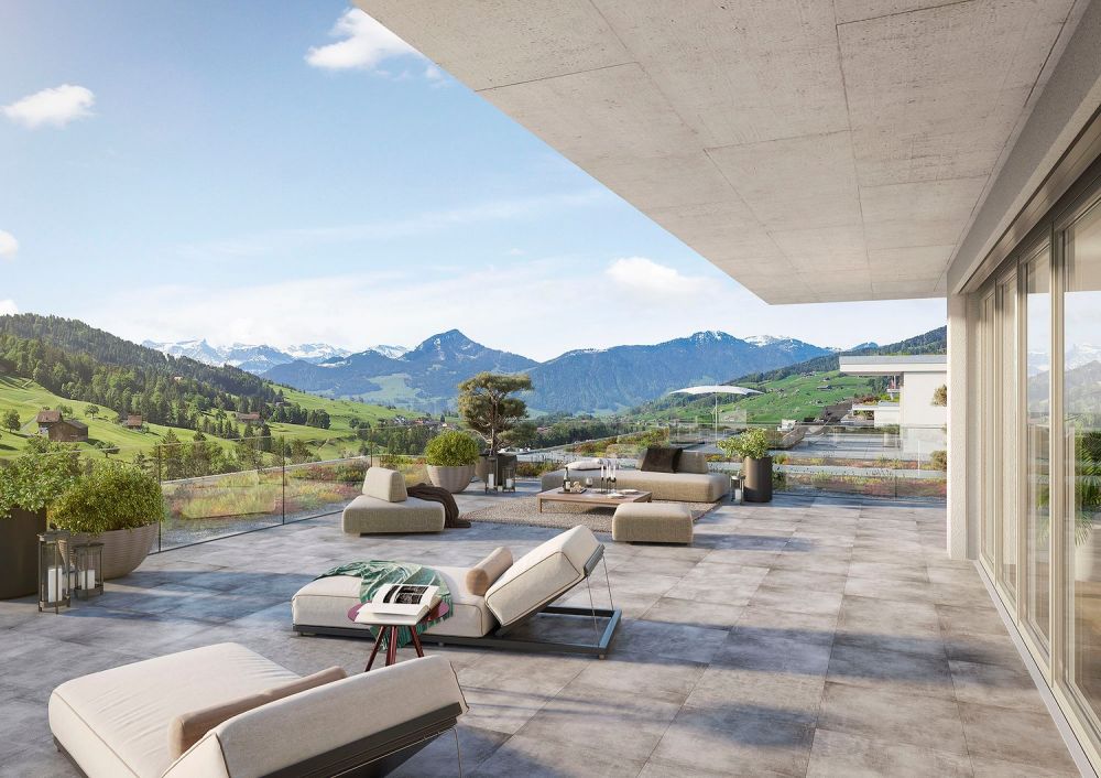 Exklusive 5.5-Zimmer-Terrassenwohnung mit Bergblick in Sattel -  Bild 9