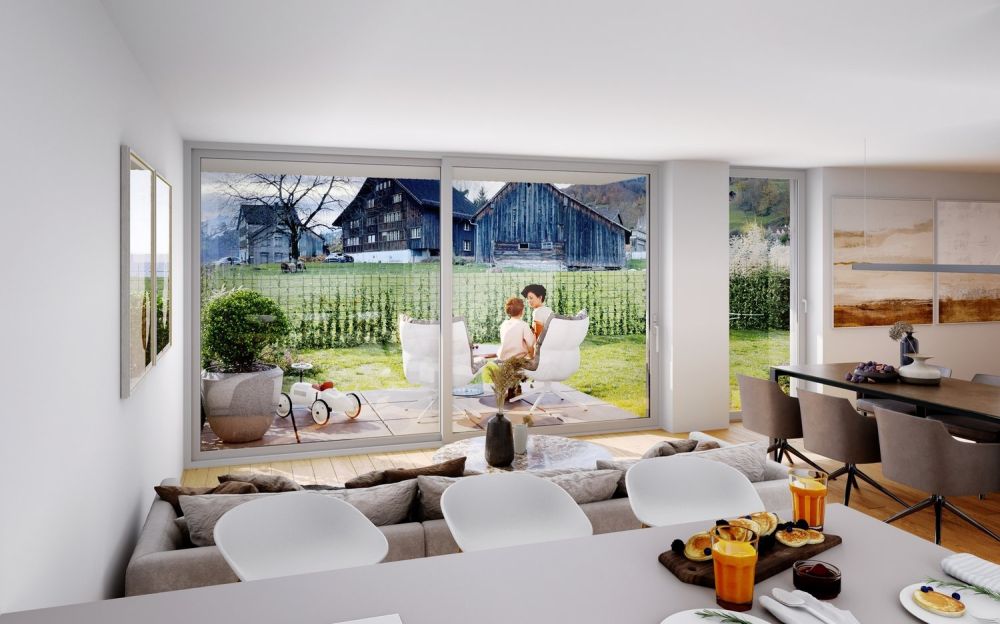 Neubau: Modernes Reiheneinfamilienhaus in Sax zu kaufen - Innenvisualisierung