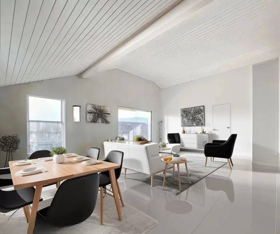 Attique neuf de 4,5 pièces avec balcon - séjour