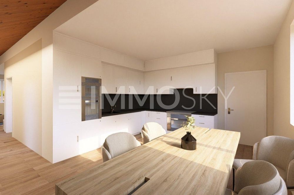 EXCLUSIVITÉ ! Spacieux 3,5 pièces en attique sans vis-à-vis ! - Spacieuse cuisine/salle à manger de 25 m2