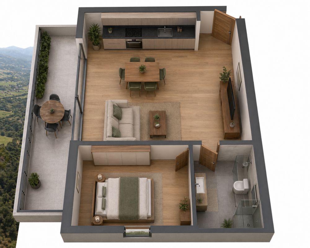 Moderno appartamento di 2.5 locali con vista panoramica a Onsernone -  Bild 4