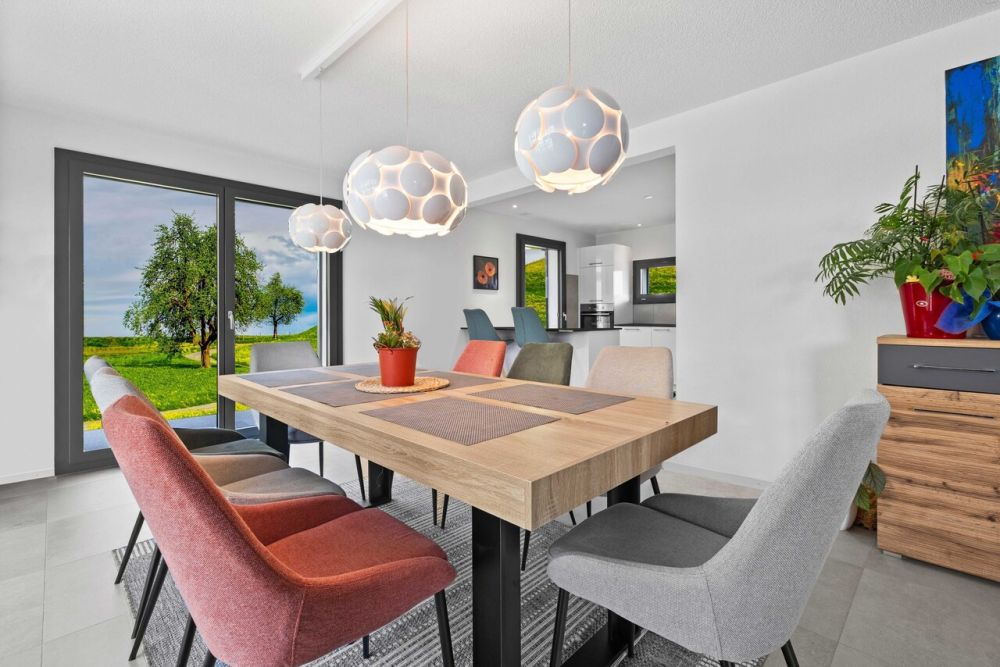Villa jumelle par garages de 5.5 pièces à Oron-la-Ville - Séjour/cuisine - Non contractuel