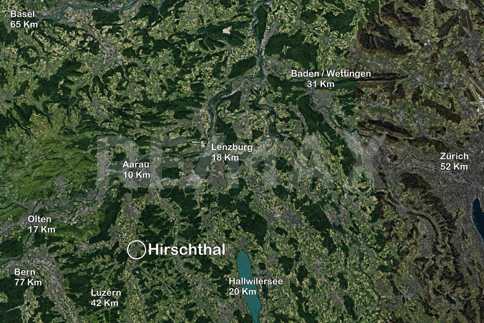 Nähe Aarau, A1 / A2 Kreuz Mittelland, erstklassige bevorzugte Villen-Hanglage mit Weitsicht, 3 REFH -  Bild 13