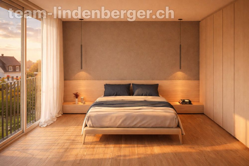 Neubauprojekt 2 Einfamilienhäuser - Visualisierung Schlafzimmer