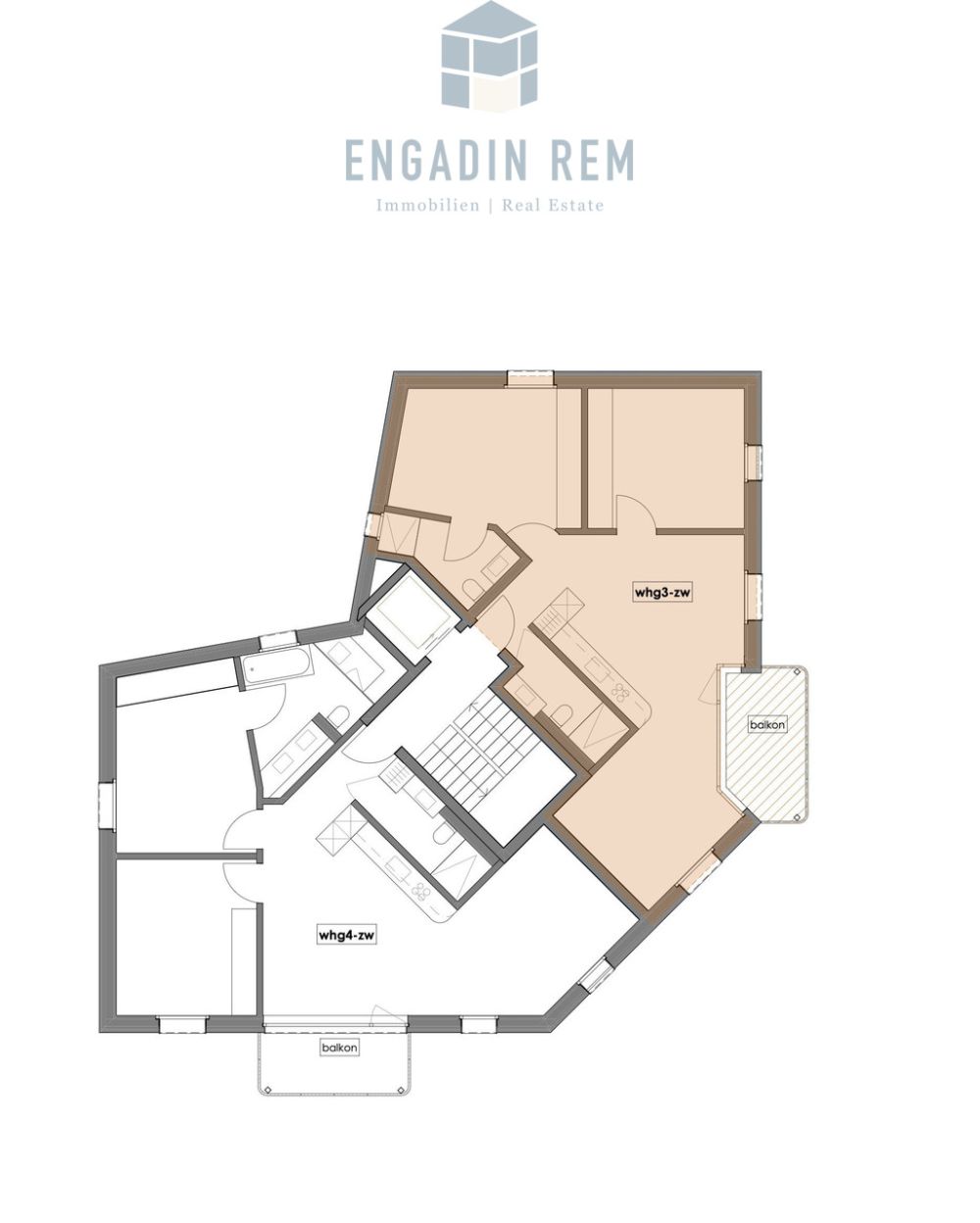 3.5-Zimmer-Zweitwohnung mit extra Raumhöhe - Wohnung Nr. 3 / Dachgeschoss / Flat no. 3 / top floor / Appartamento n. 3 / ultimo piano