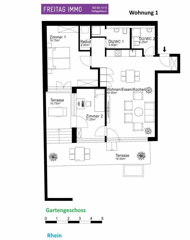 Bezug ab Juni 2026: Stadt trifft Natur - Ihre Traumwohnung in Flurlingen - 3,5 Zimmerwohnung mit Gartensitzplatz