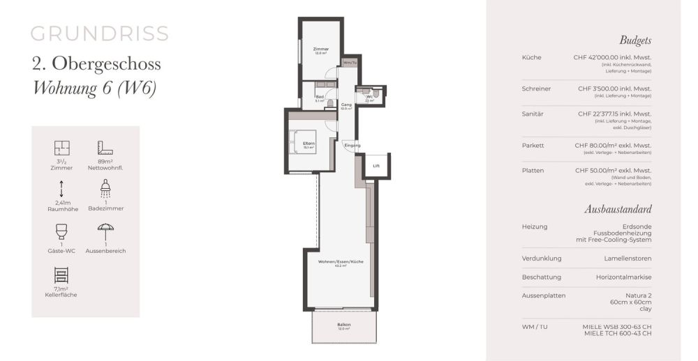 Sonne bis in die Abendstunden – Stilvolle 3.5‑Zimmer‑Wohnung mit Weitblick und viel Licht -  Bild 6