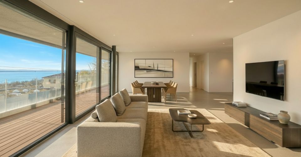 Appartement de 4.5 pièces avec vue imprenable sur le lac et les Alpes à Hauterive - Appartement 4.5 pièces - image - 1