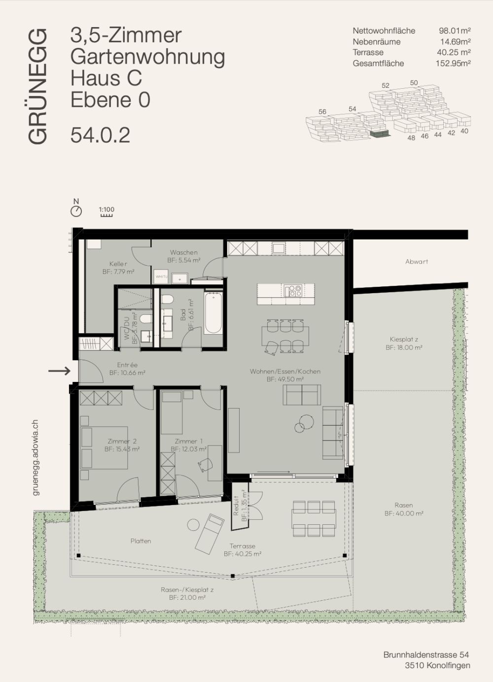 Wohnen mit Garten - attraktive 3½-Zimmer Gartenwohnung in der GRÜNEGG -  Bild 3