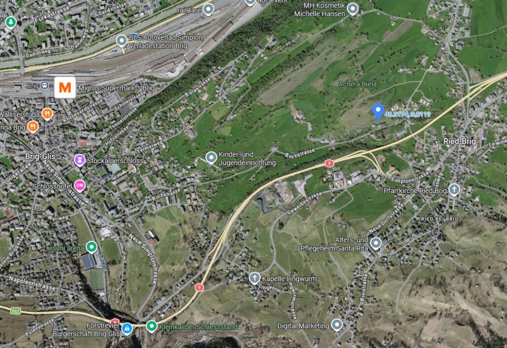 4.5 und 5.5-Zimmer-Neubauwohnungen in der Bachstrasse in RiedBrig - Mikrolage