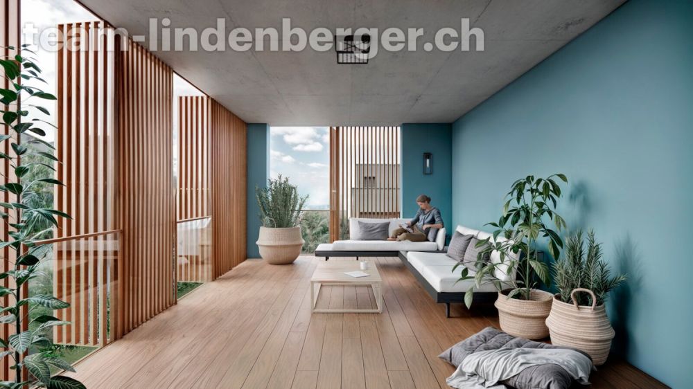 Letzte Wohnung! 4½ Zi.-Neubau-Attikawohnung in Binningen - Wohnbereich