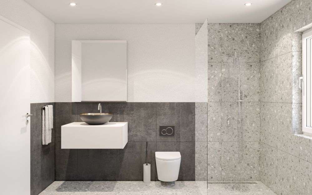 4.5 Z.-Wohnung OG, 126m2 Netto Wohnfläche, 23.5m2 gedeckter Sitzplatz - Dusche/WC