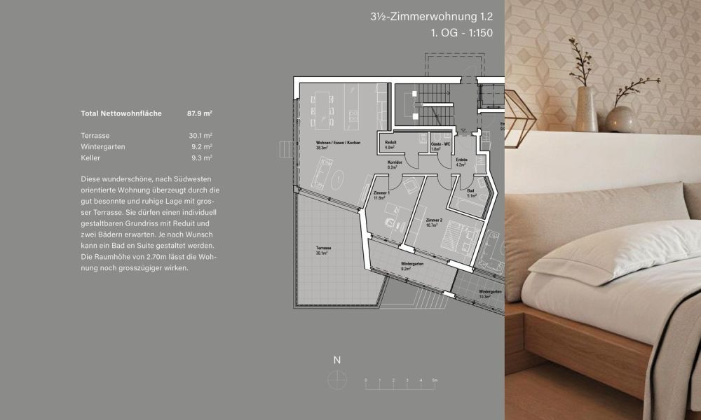 3.5 Zimmerwohnung 1.2 | Residenz Zentaur, Aarau - Bild 4