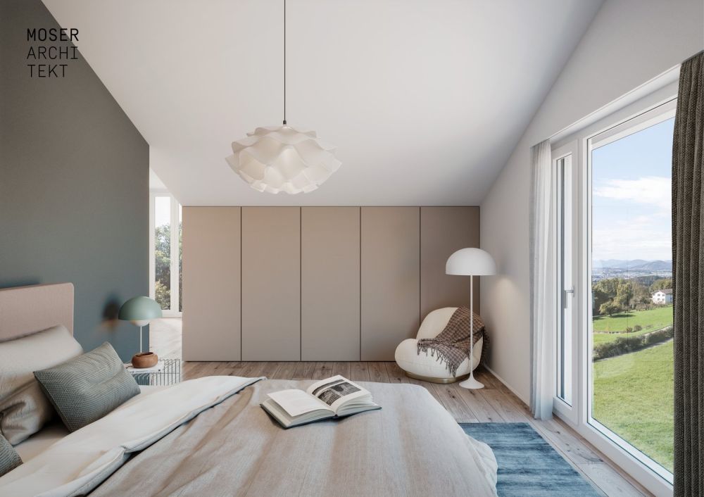 «LIORA» in Remetschwil - Natur. Weitsicht. Zuhause - Innenvisualisierung Schlafzimmer