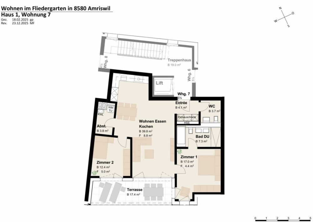 Neubauprojekt «Fliedergarten» - modernes Wohnen mit Stil und Nachhaltigkeit - hochwertige Obergeschosswohnung -  Bild 5