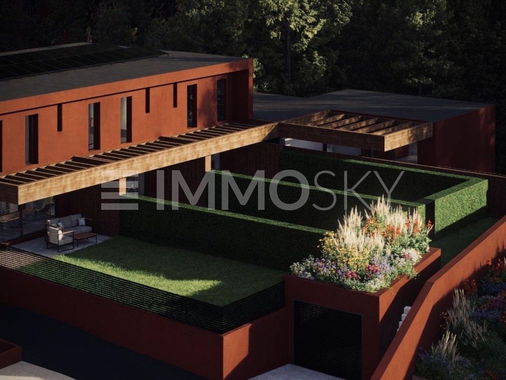 Ville Indipendenti di Nuova Costruzione con Doppio Giardino - Giardino principale sopra l’autorimessa