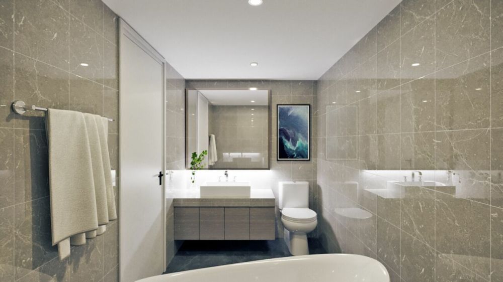 Élégant appartement de 4,5 pièces aux combles avec sous-sol et double garage. - Salle de bain