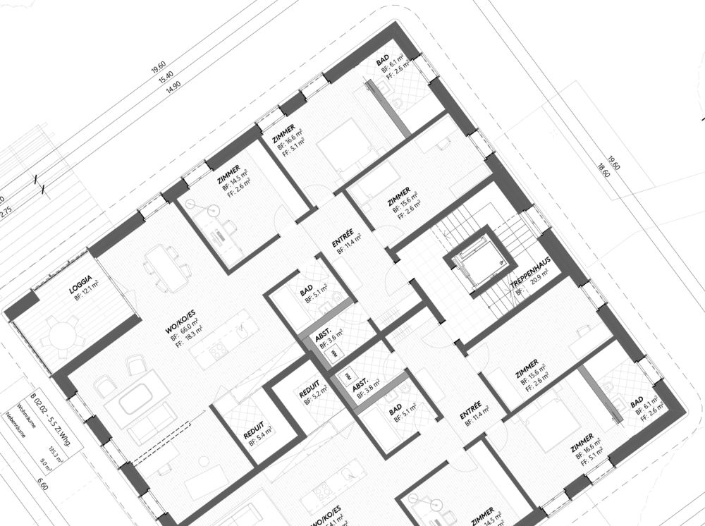 schöne Neubauwohnungen im Zentrum Münchwilen - Grundriss