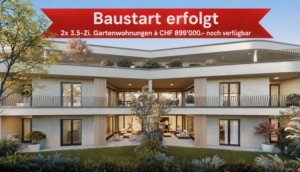 Baustart erfolgt - letzte zwei 3.5-Zi. Gartenwohnungen im Neubau "Linéa" in Kreuzlingen -  Bild 1