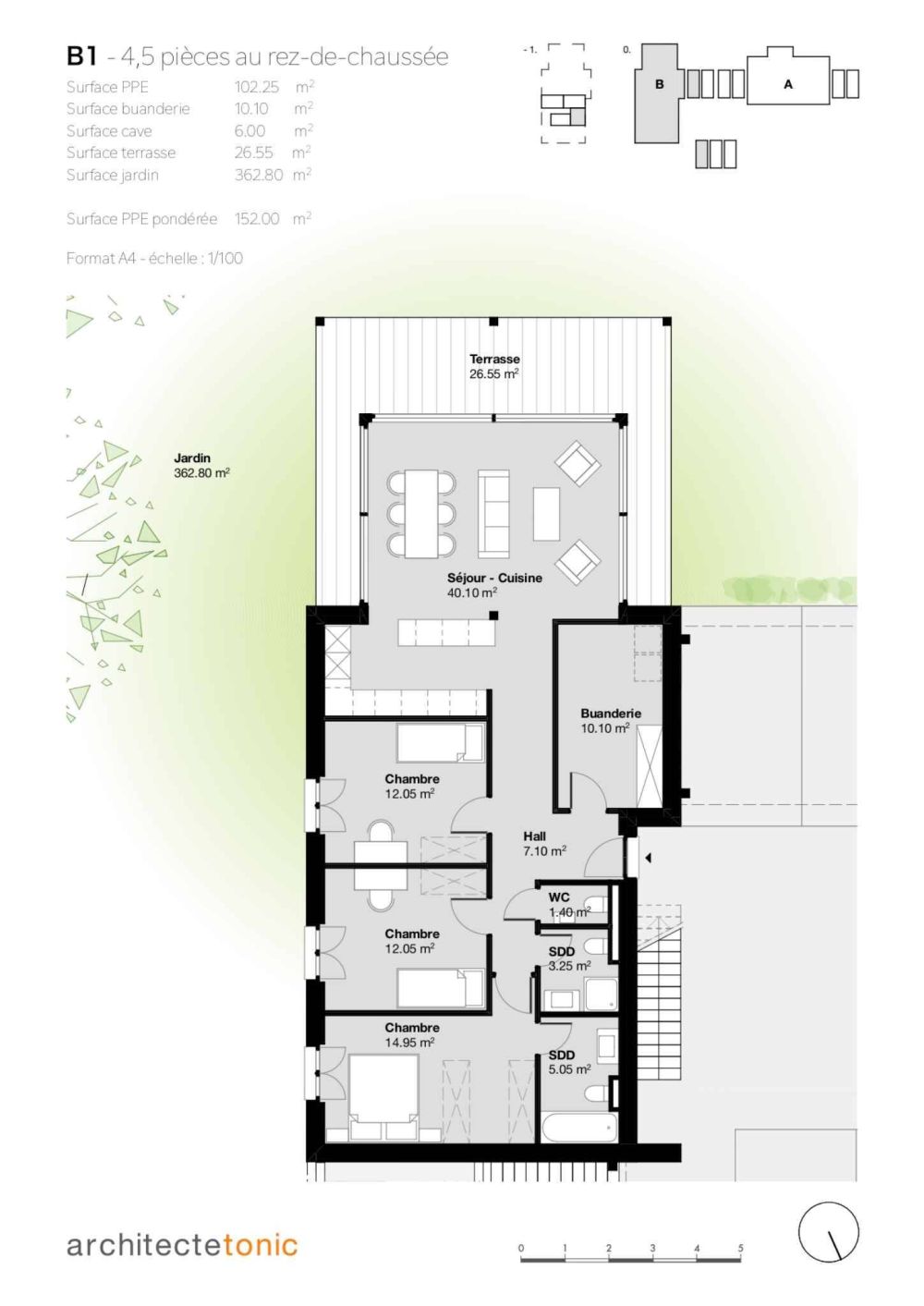 Magnifique appartement de 4.5 pièces avec jardin -  Bild 6